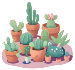 Crédence en verre imprimé Cactus en pot Desert Beauties: Cactus Collection
