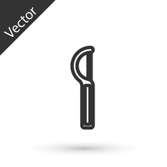 Grey line Dental floss icon isolated on white background. Vector