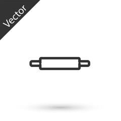 Grey line Rolling pin icon isolated on white background. Vector