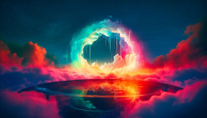 Spectacular Rainbow Cloud Painting: Colorful Sky Artistry