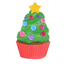 christmas tree cupcake