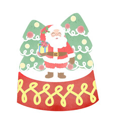 santa claus with christmas tree