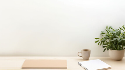 Office table on front view with minimalist background