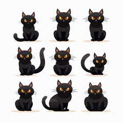 Vector depiction of a spooky autumn cat. AI Generation.