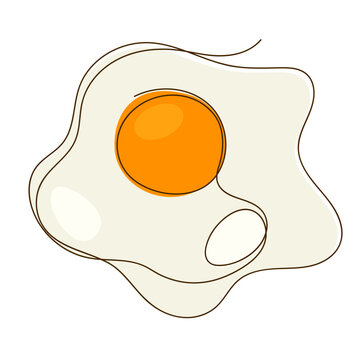 recommend clip art: fried egg line art flat vector illustration cartoon logo icon clipart isolated on white background