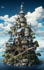 old castle on the sea