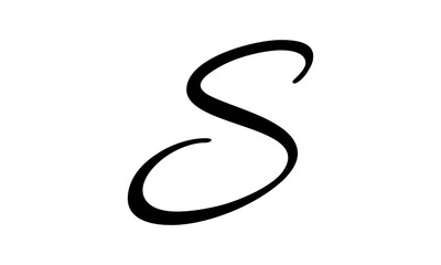 S Letter Logo with Elegant Black Lines Design. Minimalist art shape logo.
