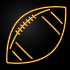 football neon sign, modern glowing banner design, colorful modern design trend on black background. Vector illustration.