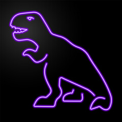 t rex neon sign, modern glowing banner design, colorful modern design trend on black background. Vector illustration. © Oleh