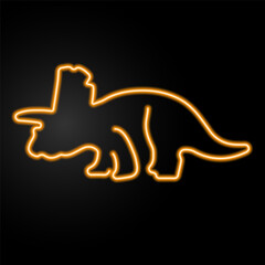 triceratops neon sign, modern glowing banner design, colorful modern design trend on black background. Vector illustration. © Oleh