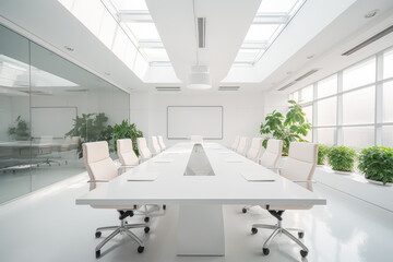 Bright White Conference Room In A Modern Office Building. Ai Generated
