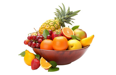 fruit bowl isolated on white background