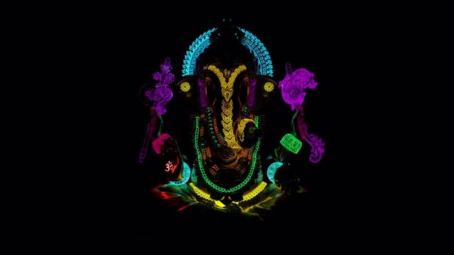Wall animation, gracefully undergoing a slow color metamorphosis. This CGI-integrated VJ seamless loop blends artistic craftsmanship with spirituality, apt for vibrant VJ sessions and meditative event