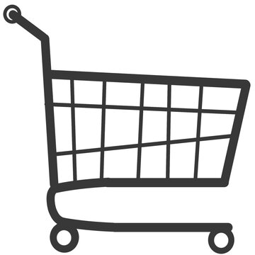 Shopping cart in black supermarket and shopping
