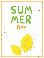 Flat vector illustration. Background for posters, covers, flyers, banners in a minimalist style. Summer design for printing