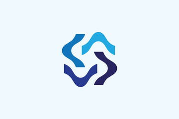 Modern tech logo design letter A or V
