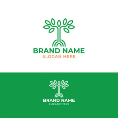 LETTER T PLANT TREE WITH ROOT LOGO VECTOR