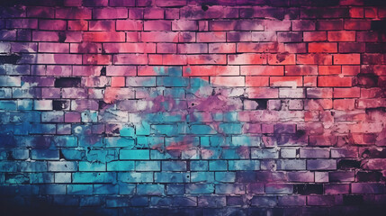 Purple red brown old brick wall