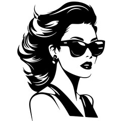 Woman Profile Silhouettes - Vector Illustration