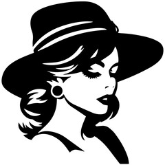 Woman Profile Silhouettes - Vector Illustration