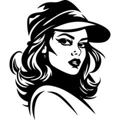 Woman Profile Silhouettes - Vector Illustration