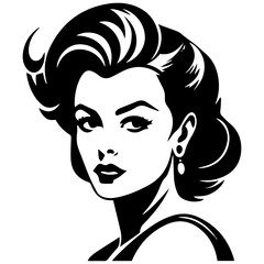 Woman Profile Silhouettes - Vector Illustration