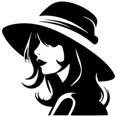Woman Profile Silhouettes - Vector Illustration