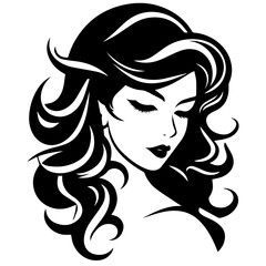 Woman Profile Silhouettes - Vector Illustration