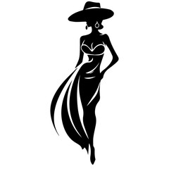 Woman Profile Silhouettes - Vector Illustration