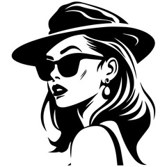 Woman Profile Silhouettes - Vector Illustration