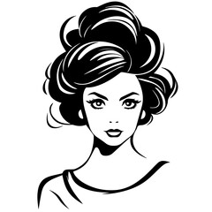 Woman Profile Silhouettes - Vector Illustration