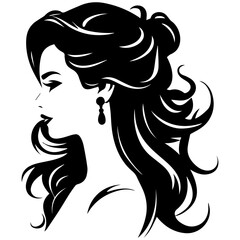 Woman Profile Silhouettes - Vector Illustration