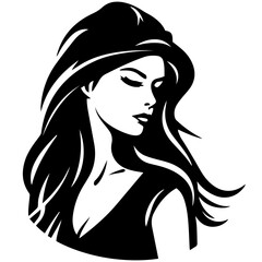 Woman Profile Silhouettes - Vector Illustration