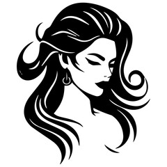 Woman Profile Silhouettes - Vector Illustration