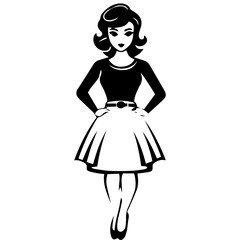 Woman Profile Silhouettes - Vector Illustration