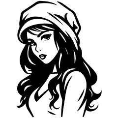 Woman Profile Silhouettes - Vector Illustration