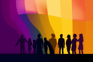 Fototapeta na wymiar flag parade rainbow community concept homosexual pride group celebration freedom. Generative AI.
