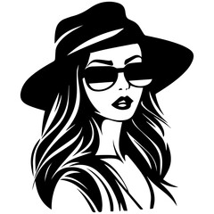 Woman Profile Silhouettes - Vector Illustration