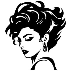 Woman Profile Silhouettes - Vector Illustration