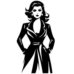 Woman Profile Silhouettes - Vector Illustration