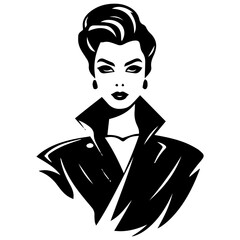 Woman Profile Silhouettes - Vector Illustration