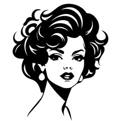 Woman Profile Silhouettes - Vector Illustration