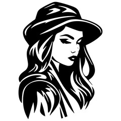 Woman Profile Silhouettes - Vector Illustration