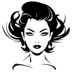 Woman Profile Silhouettes - Vector Illustration