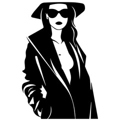 Woman Profile Silhouettes - Vector Illustration