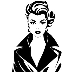 Woman Profile Silhouettes - Vector Illustration
