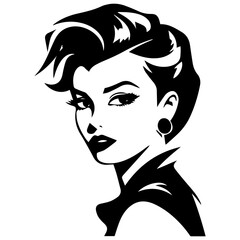 Woman Profile Silhouettes - Vector Illustration