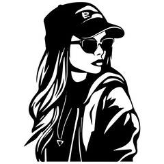 Woman Profile Silhouettes - Vector Illustration