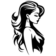 Woman Profile Silhouettes - Vector Illustration