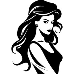 Woman Profile Silhouettes - Vector Illustration